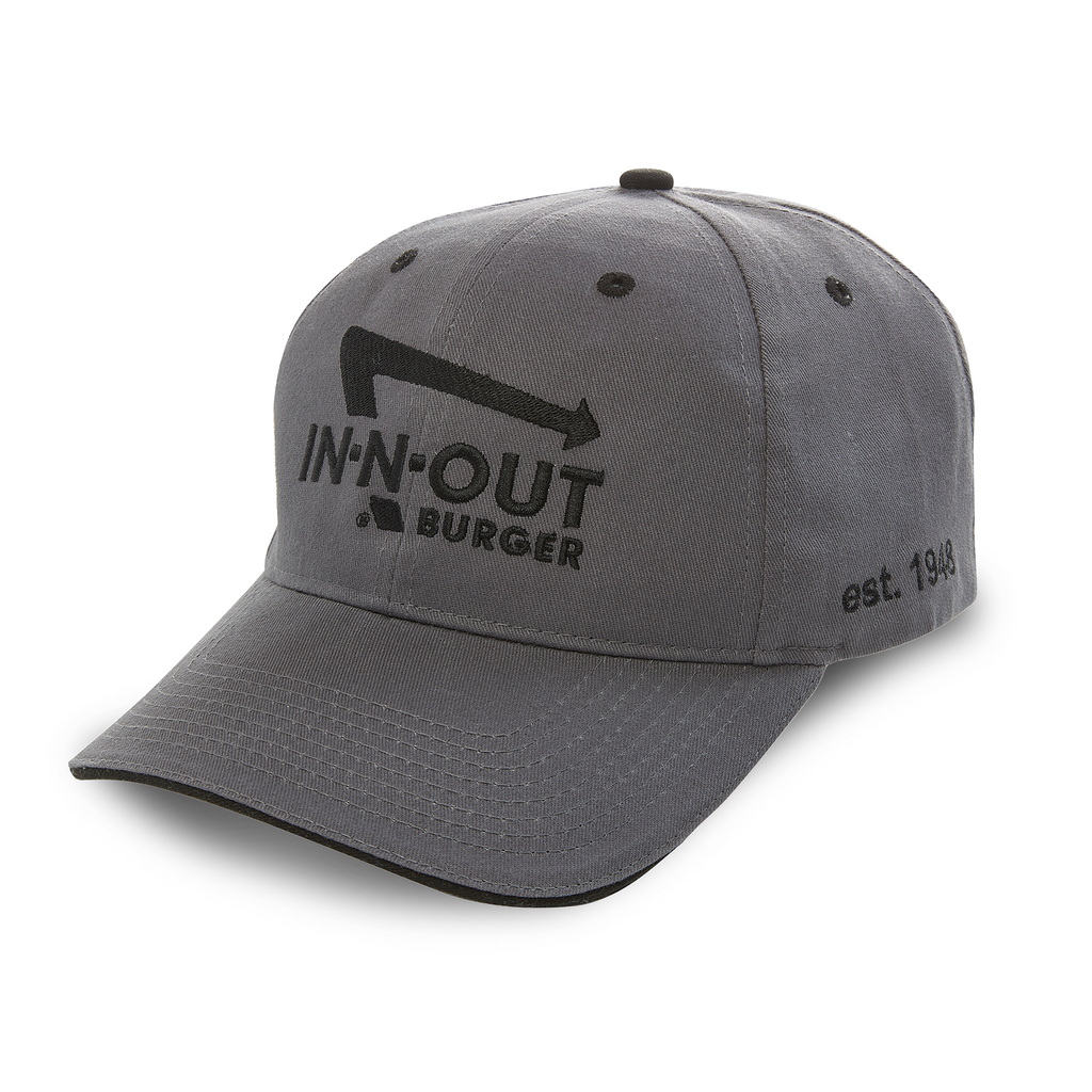 front of grey hat