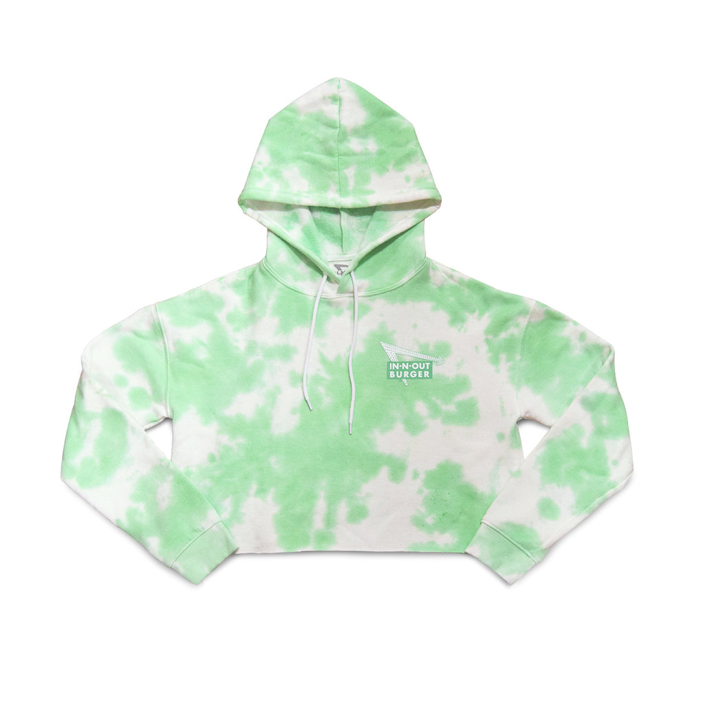 front of TIE DYE CROPPED HOODIE