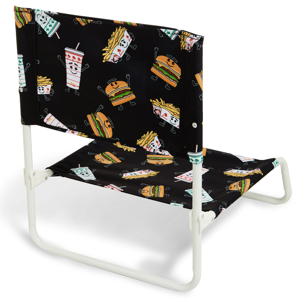 back of In-N-Out Burger Foundation Beach Chair